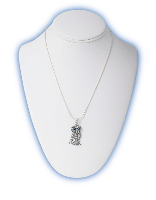 Owl pendant in sterling silver.