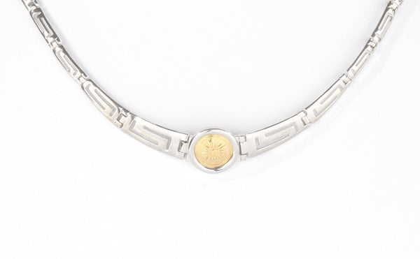 Macedonian sun necklace with sterling silver.