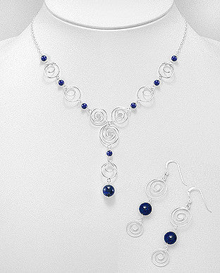 Lapis Greek Design Necklace