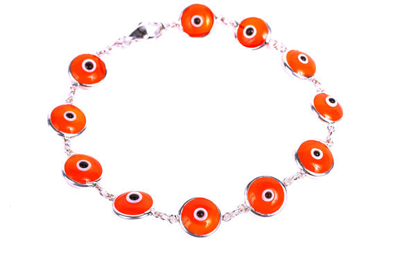 Orange evil eye bracelet