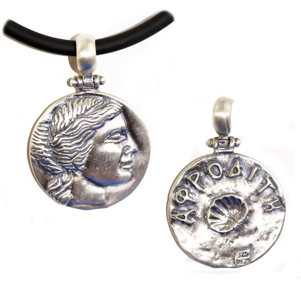 Aphrodite Pendant in sterling silver.