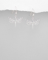 Dragonfly Earrings in sterling silver.