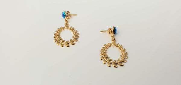 Gold plated laurel earrings