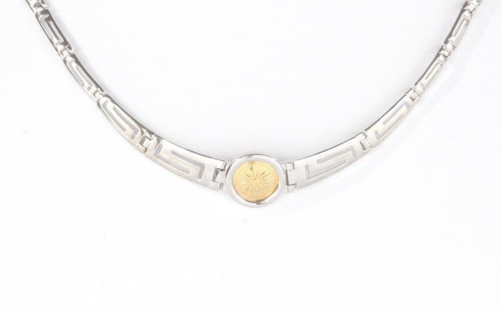 Macedonian sun necklace with sterling silver.