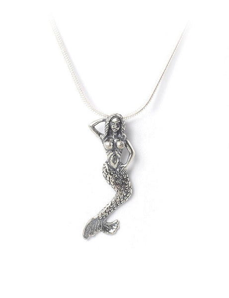 Mermaid pendant in sterling silver.